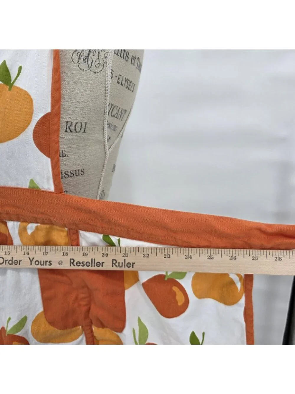 Room Essentials Bib Apron Large Orange Fruit Print Kitchen Cooking Retro TARGET